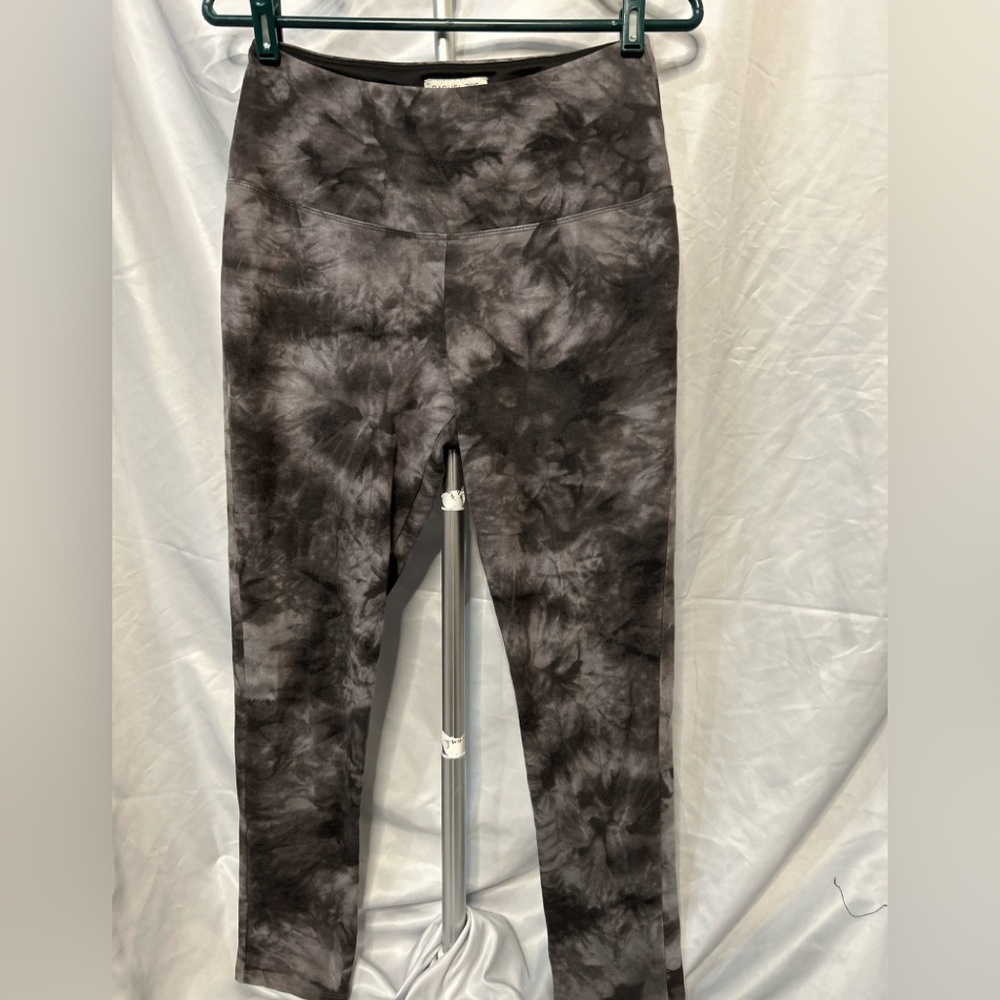 Rachel Zoe Tie Dye High Rise Leggings Size M Gray Black Athleisure - Picture 5 of 8